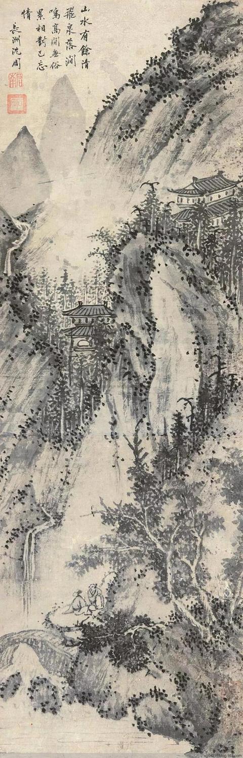 明代书画家沈周山水画选集（长卷）赏析插图