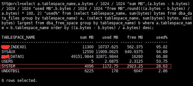 Linux环境中oracle表空间扩容