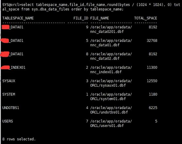 Linux环境中oracle表空间扩容