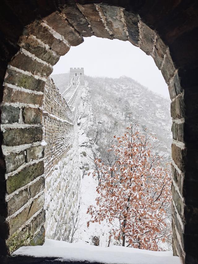 遊北京—雪中的慕田峪長城