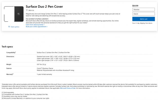 Surface Duo 2专用Pen Cover现接受预订 售价64.99美元