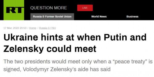 俄媒：乌克兰暗示普京和泽连斯基可能在“未来几周内”会面，但有个前提