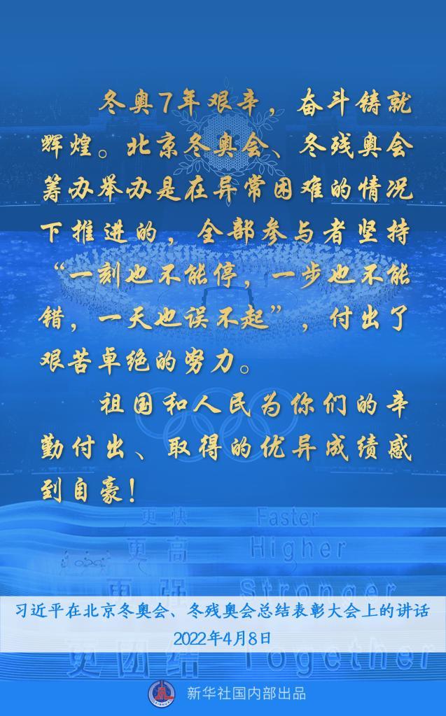 习近平总书记讲话金句来了！“再一次共创了一场载入史册的奥运盛会，再一次共享奥林匹克的荣光。”