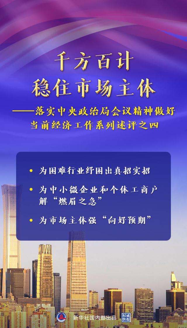 新华述评｜千方百计稳住市场主体——落实中央政治局会议精神做好当前经济工作系列述评之四