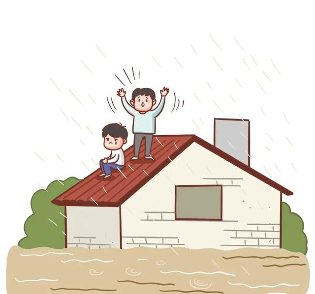 洪涝灾害简笔画图片