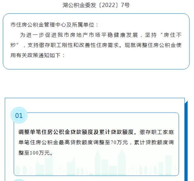 浙江湖州 缴存职工家庭单笔住房公积金最高可贷70万元 推出直系亲属提取互助政策