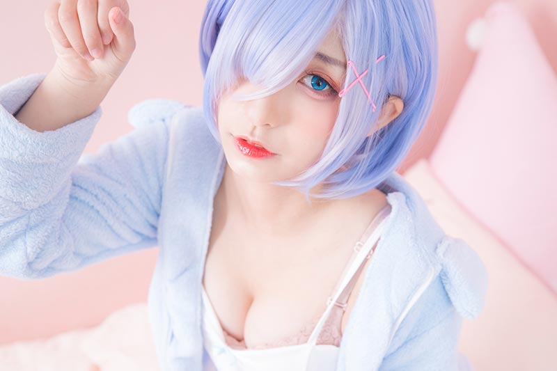 神楽坂真冬 - 蕾姆cosplay白丝诱惑[150P/312MB] cosplay 第1张