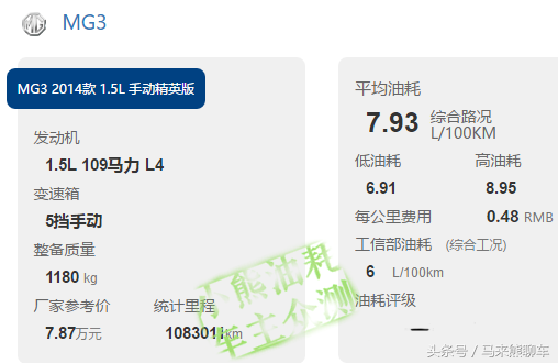《新车油耗》名爵ZS用三缸到底行不行？
