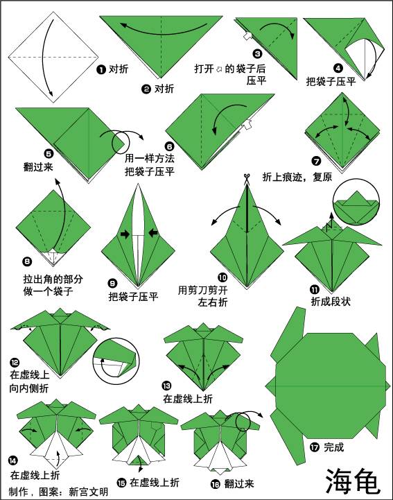 幼兒園親子手工之折紙，邊折邊帶孩子來認識，海底世界的朋友們吧