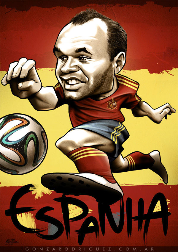 世界杯足球明星可爱版卡通漫画图