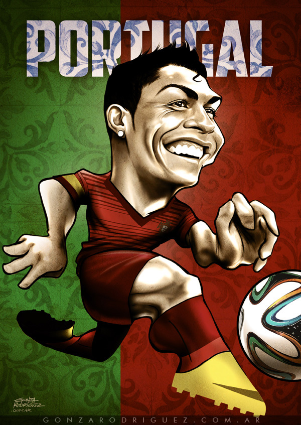 世界杯足球明星可爱版卡通漫画图