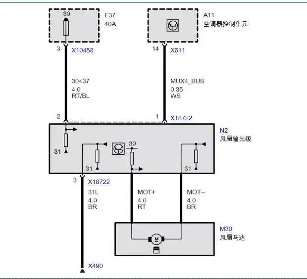 案例分析：宝马 E66 740空调不出风