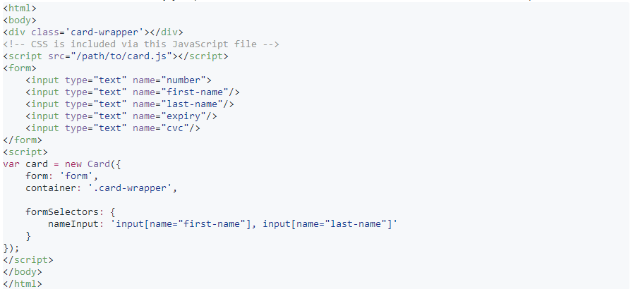 一个不依赖jQuery的轻松生成信用卡片的库：card.js