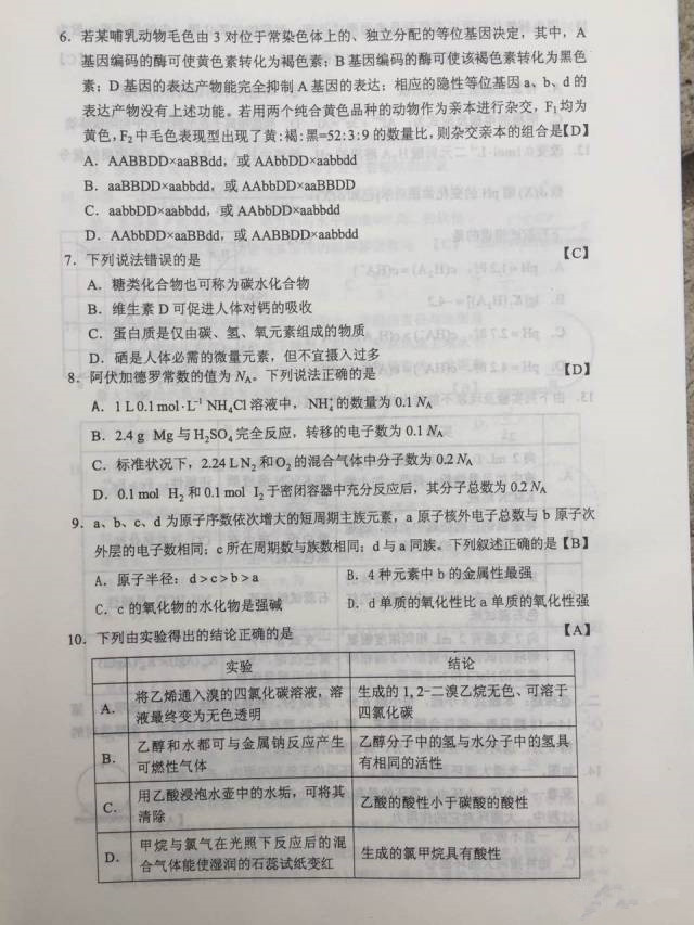 快讯，2017年陕西高考真题及答案（全）