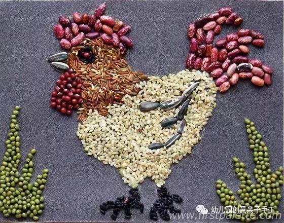 谷物贴画图片(幼儿园亲子手工之粘贴画) - 赤虎壹号