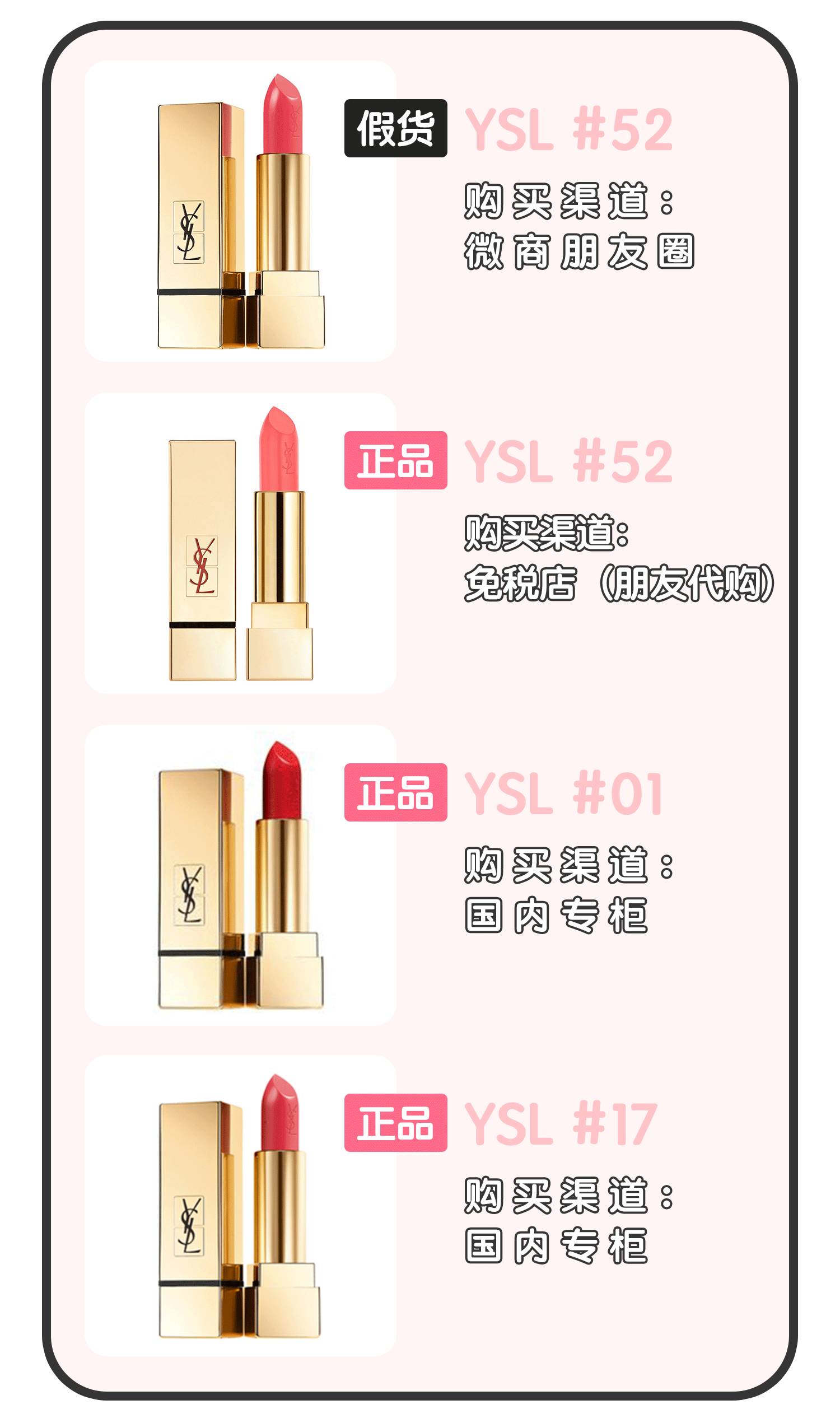 真假对比｜我居然买到了假的YSL口红……