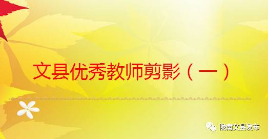 文县优秀教师剪影（一）看看你都认识吗？