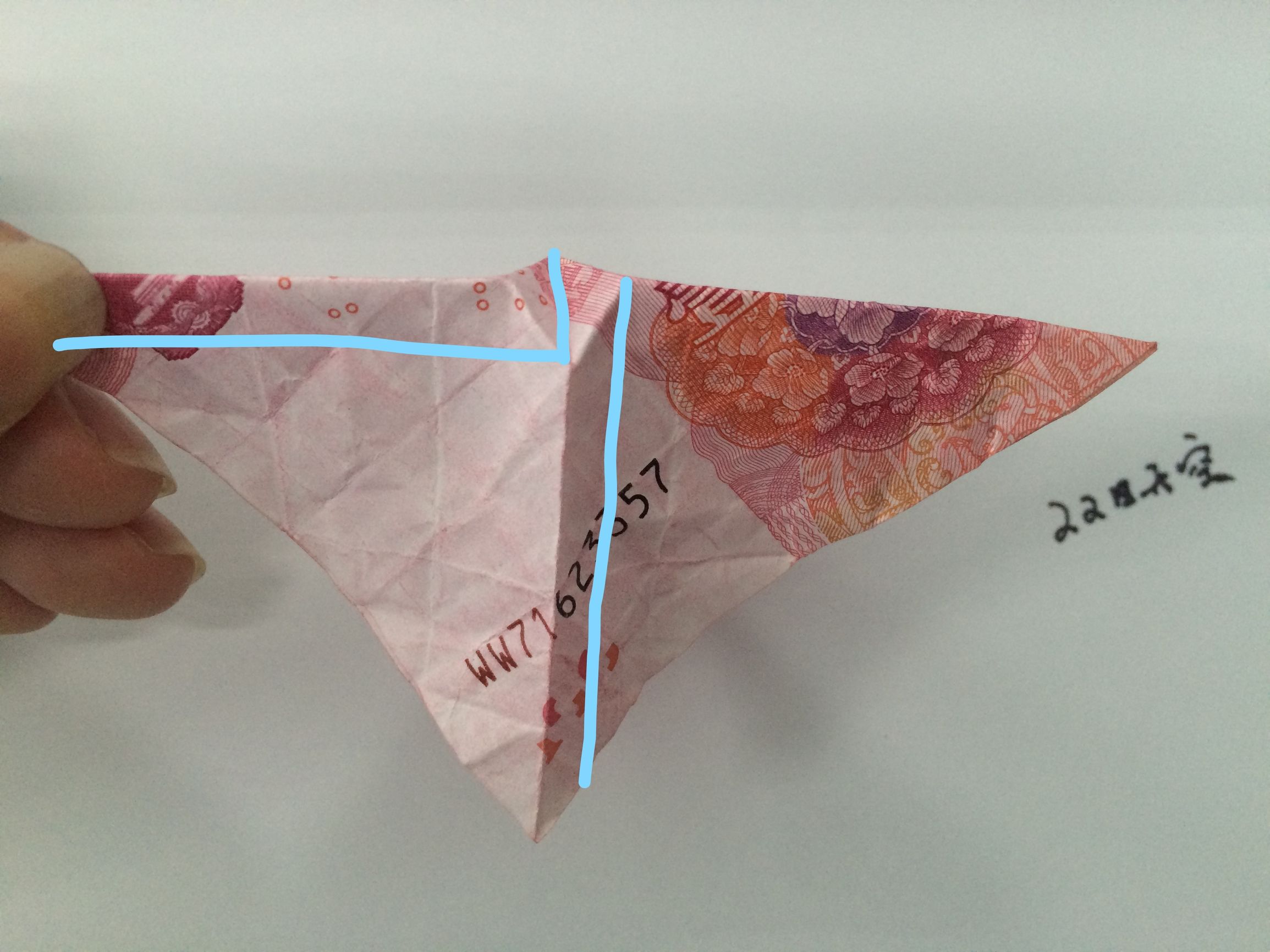 用钱折玫瑰花步骤图解100元人民币折玫瑰简单折法教程