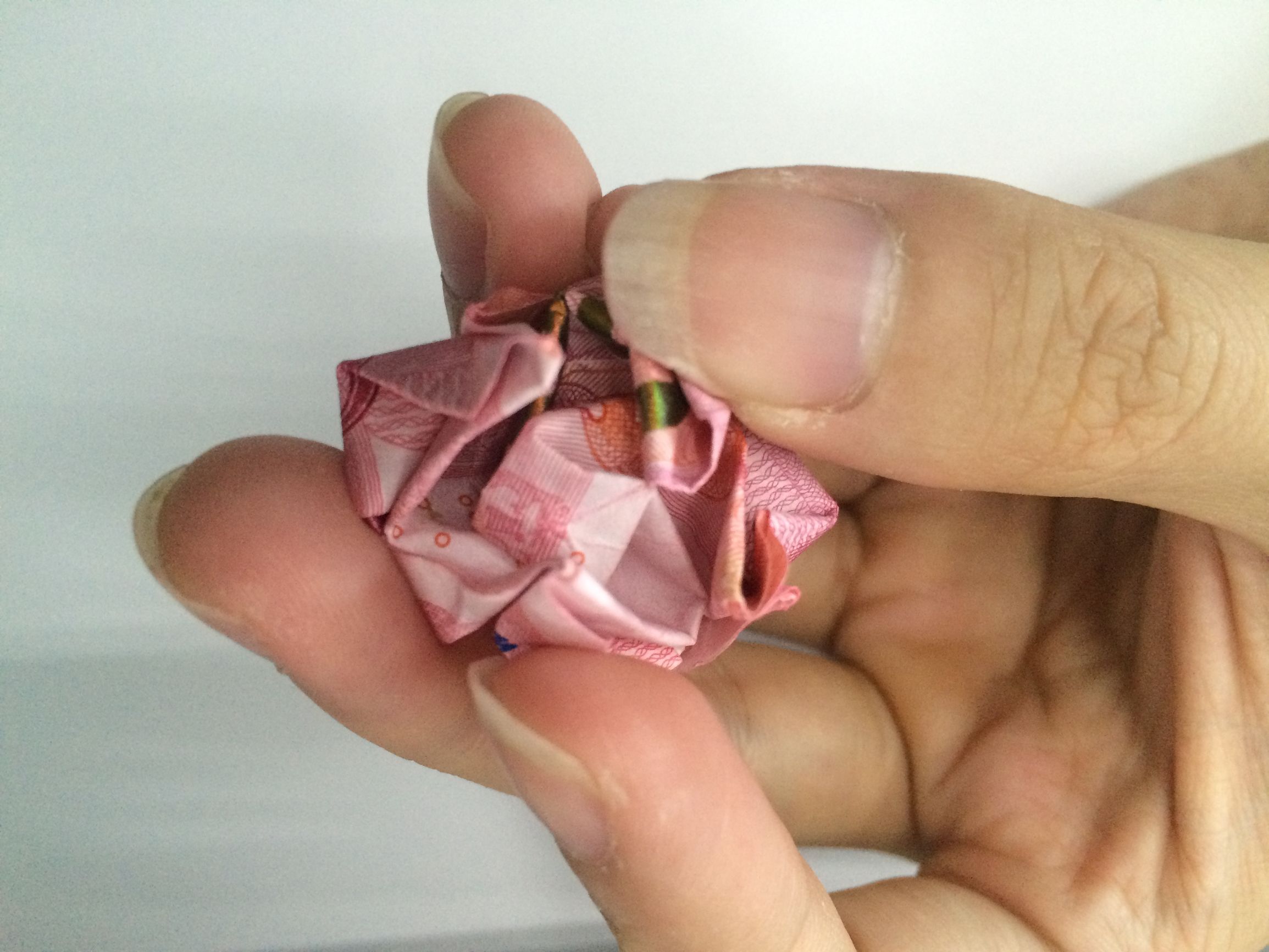 用钱折玫瑰花步骤图解100元人民币折玫瑰简单折法教程
