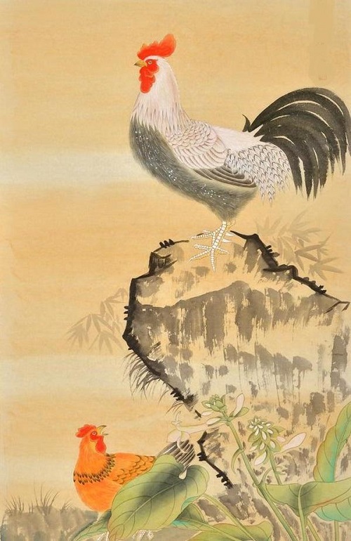 酉鸡年客厅玄关处挂雄鸡画,财运上涨势不可挡