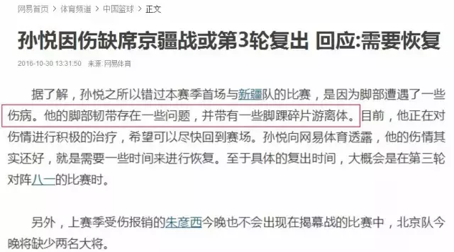 孙悦为什么总会被nba解雇(孙悦赛季报销的真相和CBA职业化的走向)