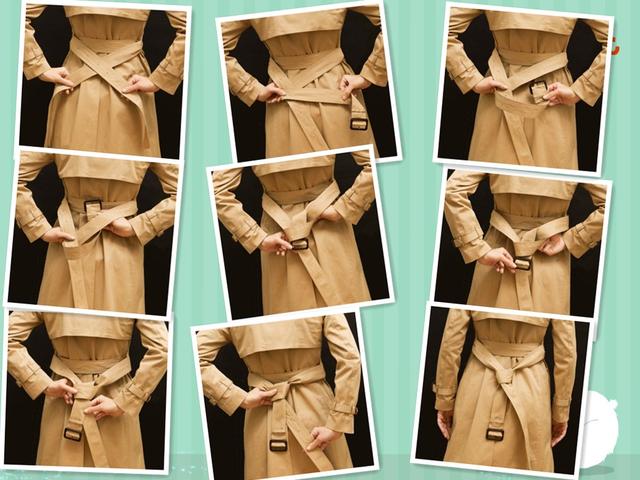 风衣蝴蝶结怎么打(简单易学的风衣腰带系法大全)