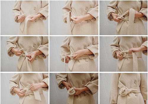 风衣蝴蝶结怎么打(简单易学的风衣腰带系法大全)