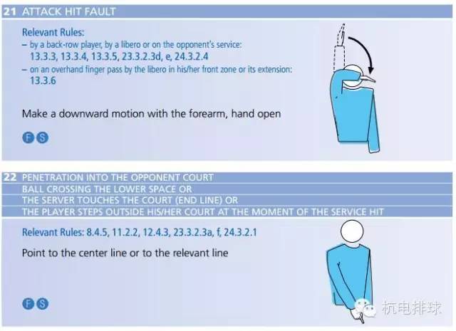 打手犯规的判罚标准手势(排球裁判官方手势大全)