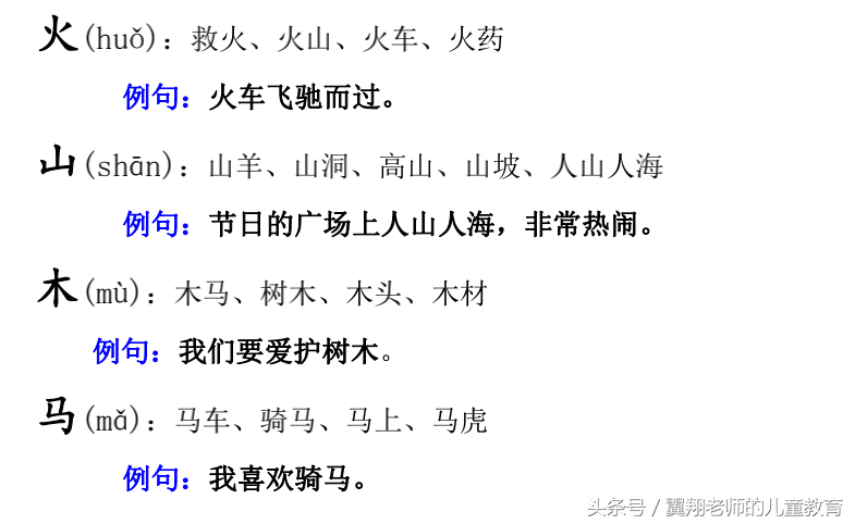 一年级语文上册《生字，组词，造句，常用成语积累》，强烈推荐