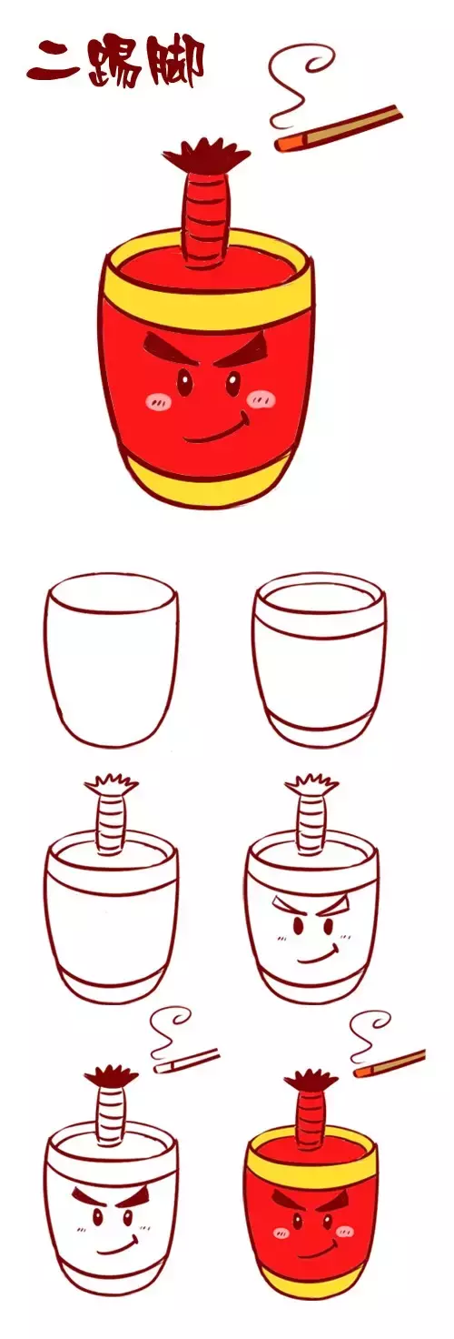 儿童简笔画：灯笼饺子鞭炮等五个教程，新年元旦孩子们学起来