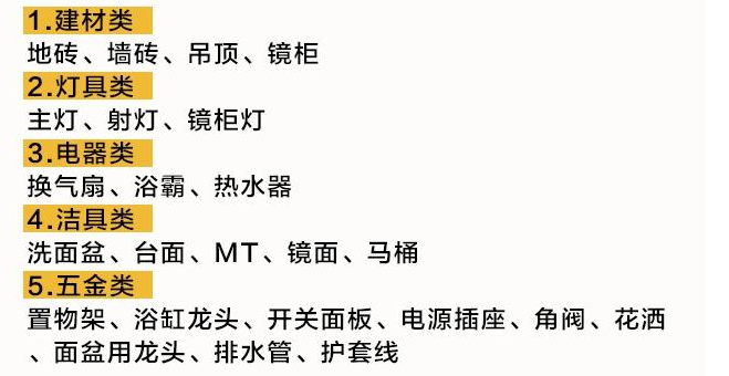 房子装修需要自己买哪些材料呢？给你列出最全的装修主材料清单