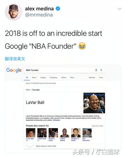 nba发起人有哪些(球爹竟成“NBA创始人”一夜引爆全美！谷歌也帮鲍尔炒作？)