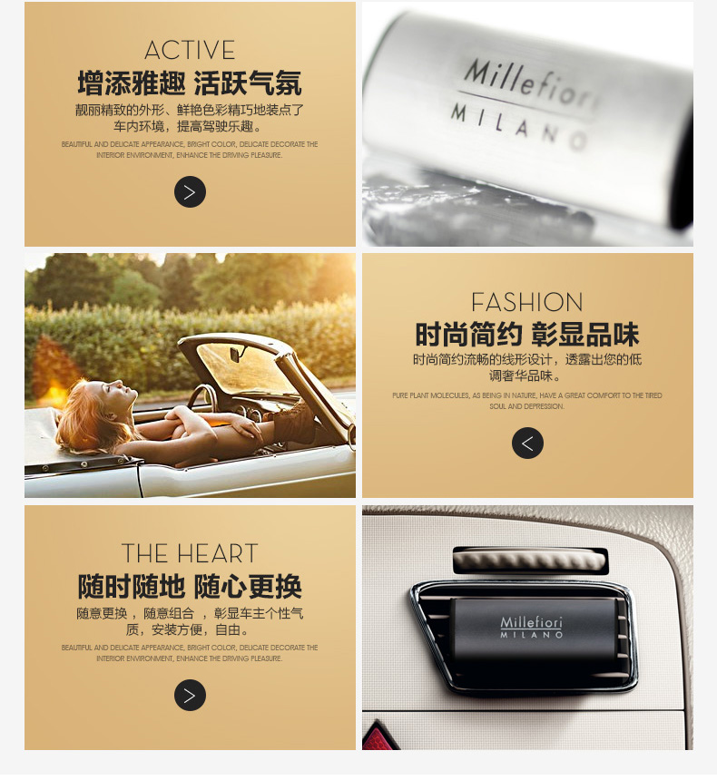 意大利品牌Millefiori，车载安全汽车香水，我用它清新车内空气