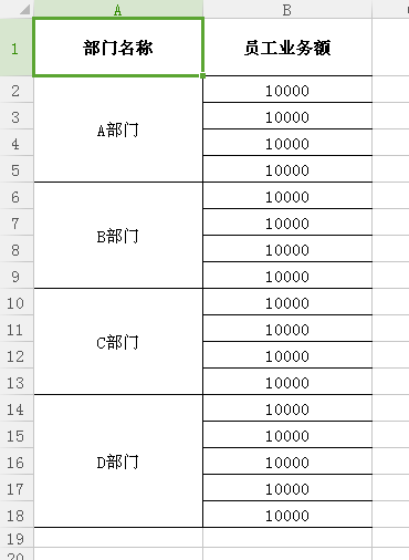 wps excel 快速批量合并单元格，简单、粗暴，值得拥有