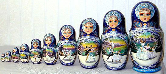 成年人收集心爱的娃娃也挺常见,例如这种让强迫症暗爽的俄罗斯套娃
