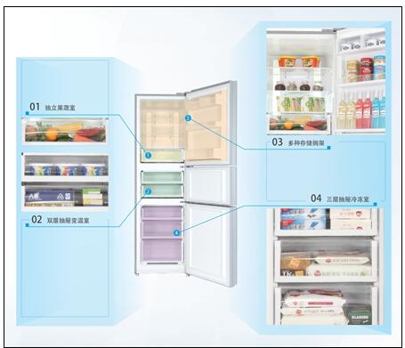 小体积大智慧，晶弘冰箱风冷无霜鲜冻有型