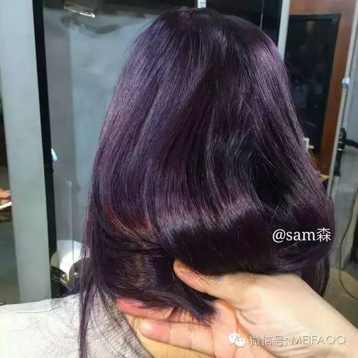 黑紫色头发好看吗（黑紫色染发效果图）