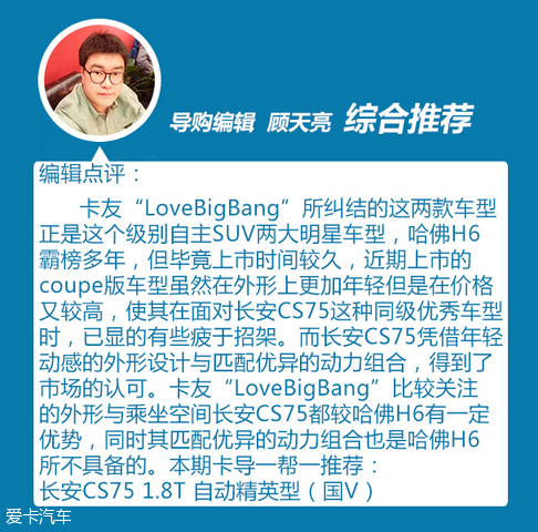国产明星SUV如何选？ 长安CS75vs哈弗H6