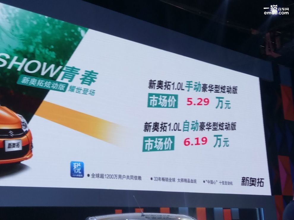 售5.29-6.19万元 长安铃木奥拓炫动版上市