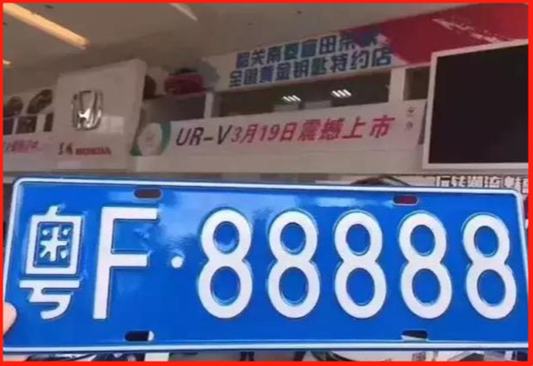 广东神秘土豪，花300万拍“粤F88888”车牌，挂在了一辆本田车上