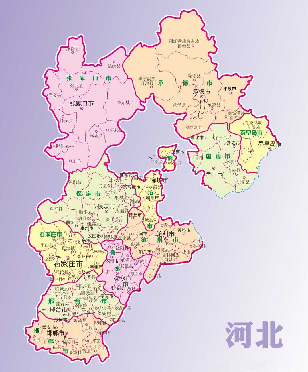 石家庄市县区分布地图图片