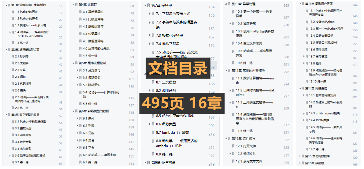 全网最简单易懂！495页Python漫画教程，高清PDF版开发下载