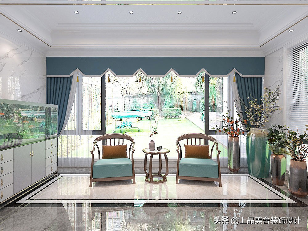 济南夫妇晒540㎡豪宅，将流行新中式融入轻奢调，进门就被惊艳到