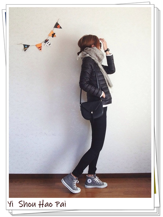 高帮匡威鞋搭配示范