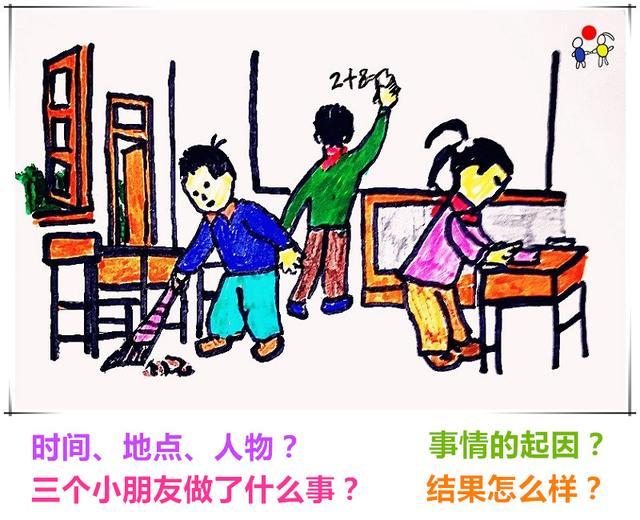 小学看图写话《打扫教室》