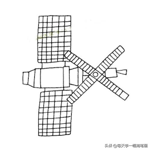 每天学一幅简笔画--人造卫星简笔画图片大全