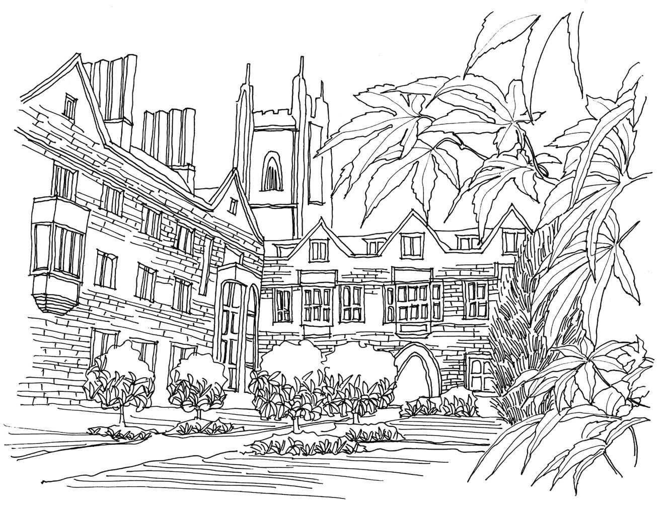  多伦多校园建筑怎么画？老师分步骤图解教你画，简单易学，收藏