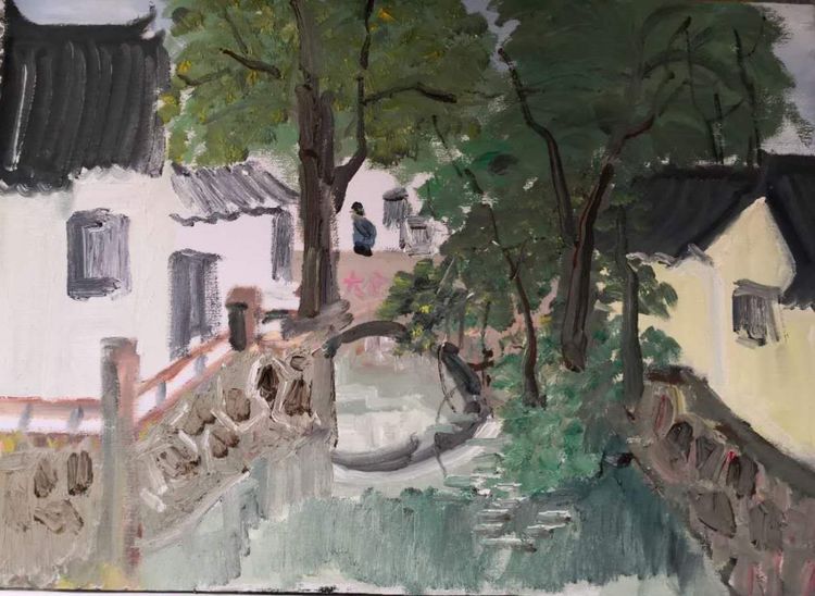 67岁实现儿时梦-常熟老年大学油画班首次开展