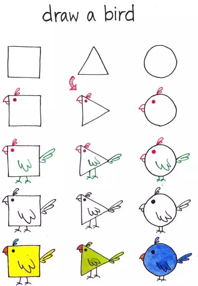 简笔画｜用这方法一样能教会孩子画画，超实用，快为宝宝收藏！