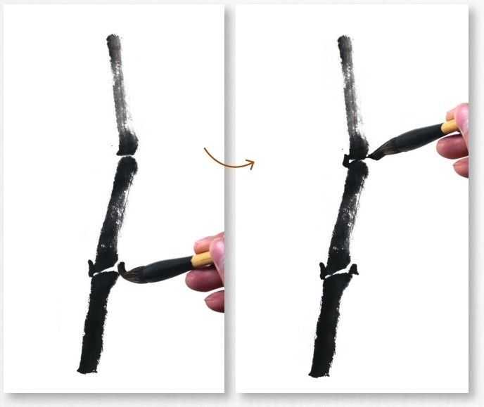 国画知识：分步骤图解画竹子不同形态，简单易学，收藏起来学习